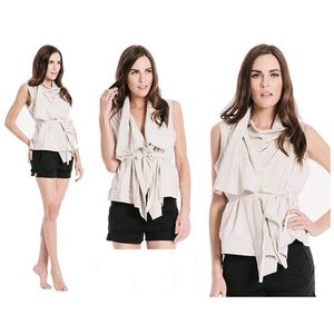 NWT Talia Hancock Black Aspen Draped Vest